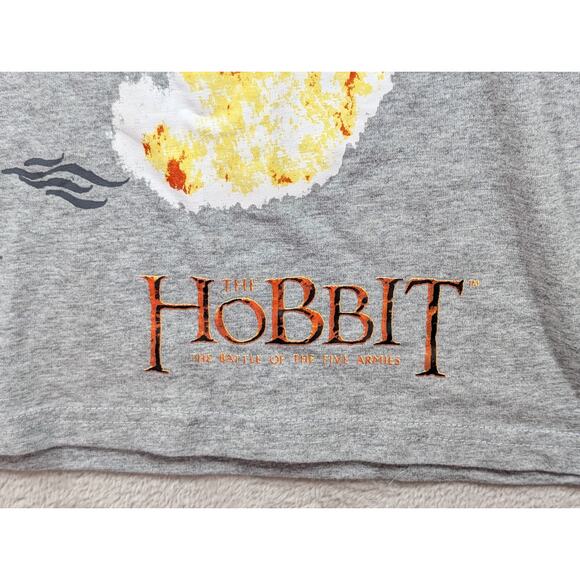 NWT The Hobbit Motion Picture Trilogy Smaug Dragon Graphic Gray Shirt Sz LARGE - Picture 5 of 8